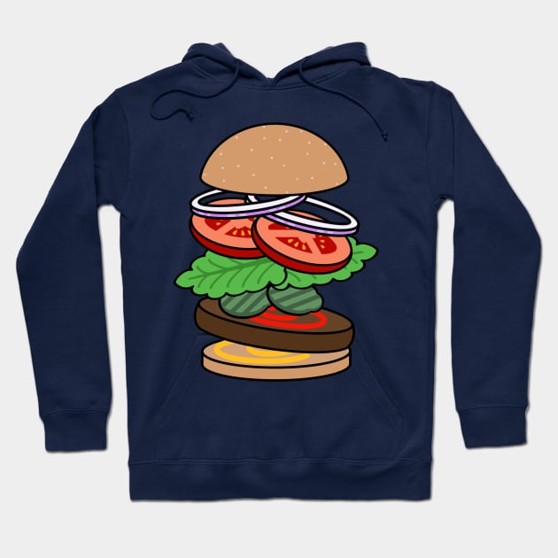 Falling Burger Stack Hoodie by BuckNerdImages